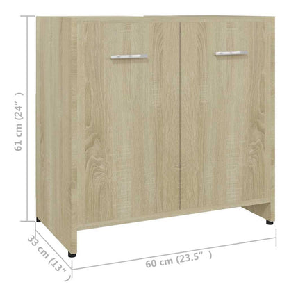 Bathroom Cabinet Sonoma Oak 60X33X61 Cm Engineered Wood