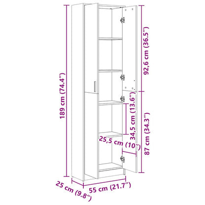 Hallway Wardrobe 55X25X189 Cm Engineered Wood