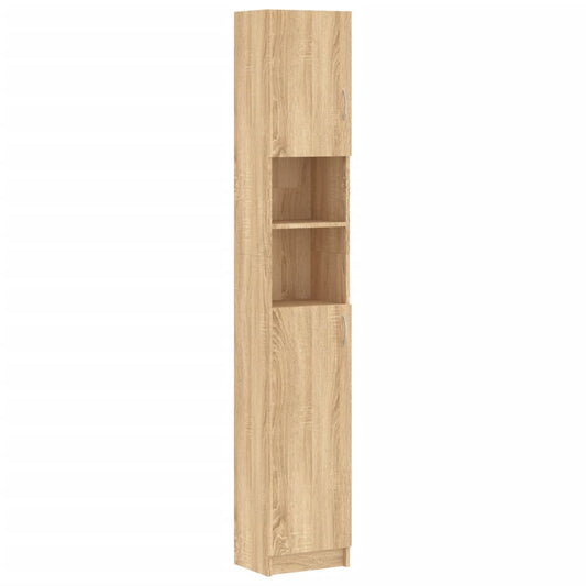 Bathroom Cabinet Sonoma Oak 32X25.5X190 Cm Engineered Wood