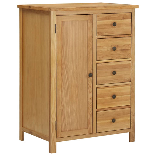 Wardrobe 76X52X105 Cm Solid Oak Wood
