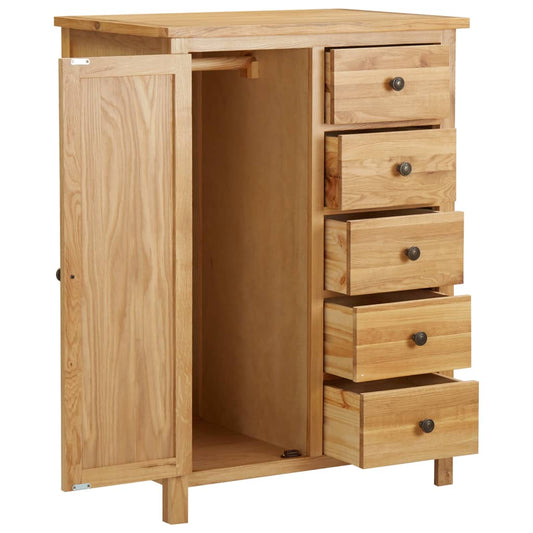 Wardrobe 76X52X105 Cm Solid Oak Wood