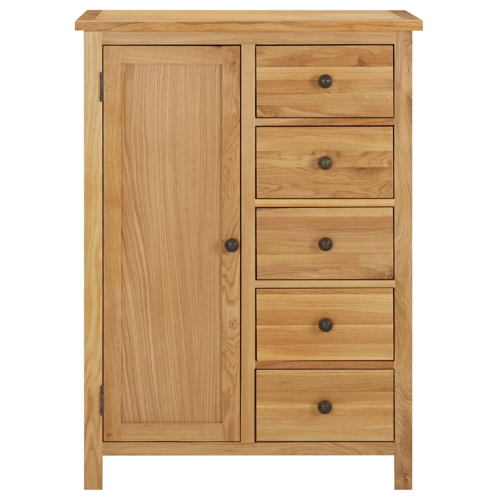 Wardrobe 76X52X105 Cm Solid Oak Wood