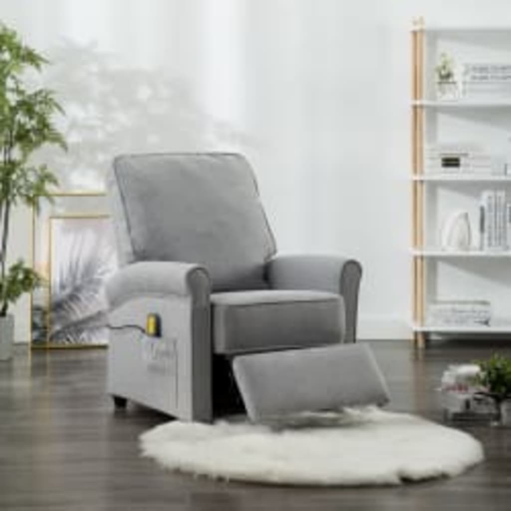Massage Chair Light Grey Fabric