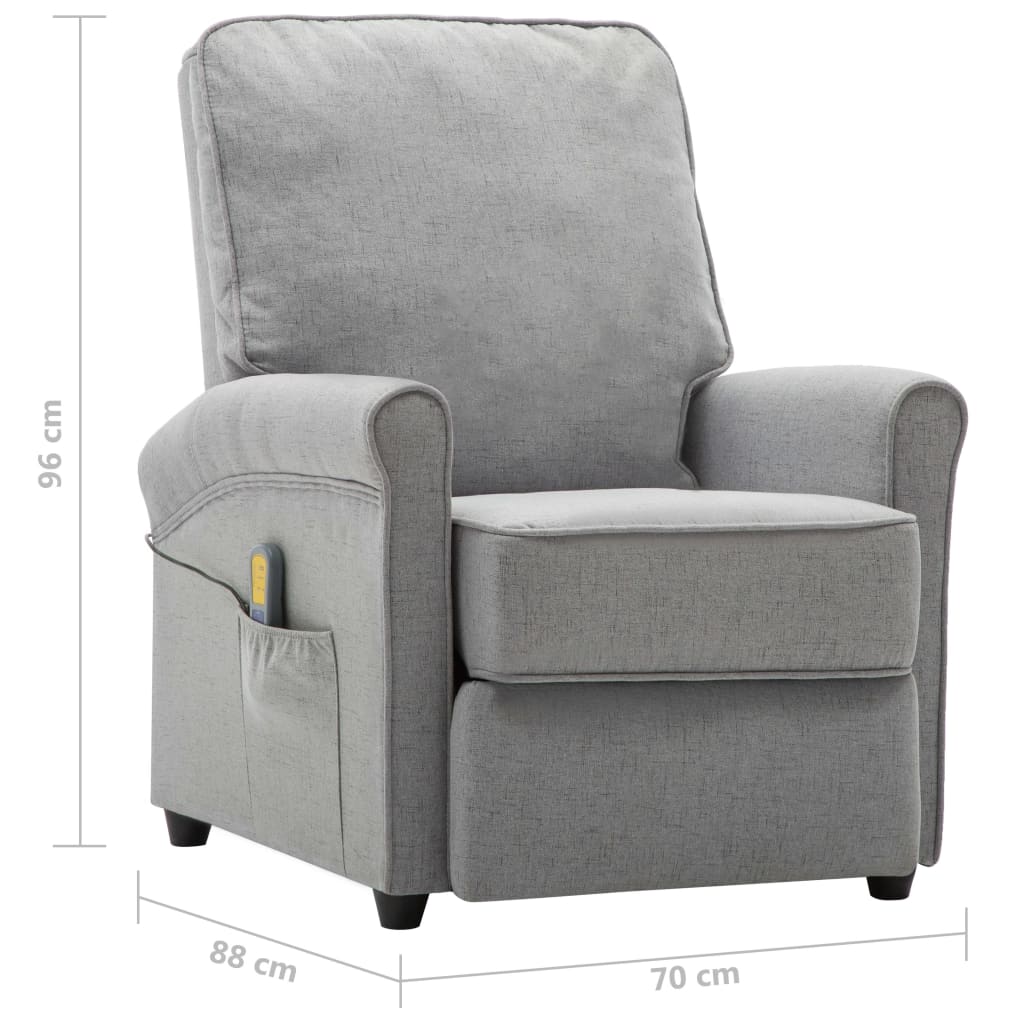 Massage Chair Light Grey Fabric