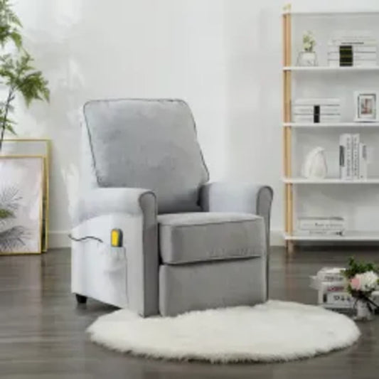 Massage Chair Light Grey Fabric