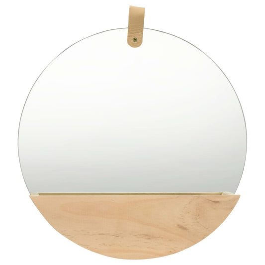 Wall Mirror Solid Pinewood 35 Cm