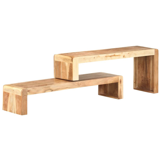 2 Piece Tv Cabinet Solid Acacia Wood