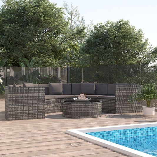 6 Piece Garden Lounge Set With Cushions Poly Rattan