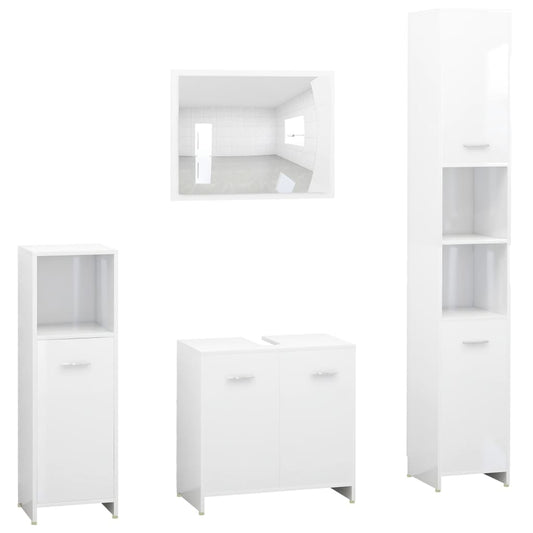 4 Piece Bathroom Furniture Set Engineered Wood