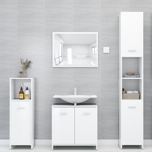4 Piece Bathroom Furniture Set Engineered Wood