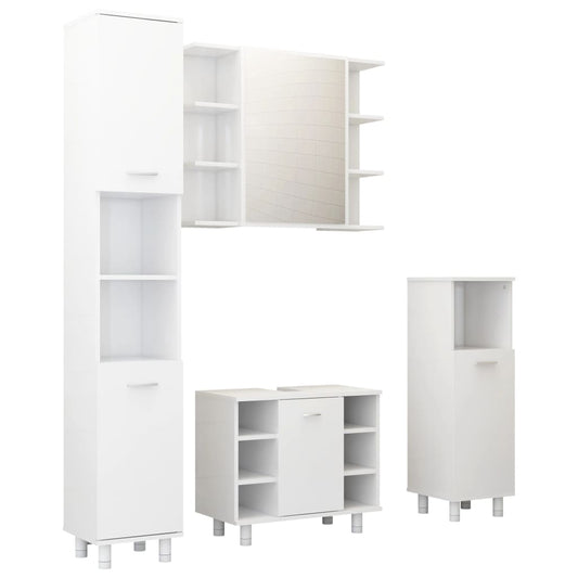 4 Piece Bathroom Furniture Set Engineered Wood