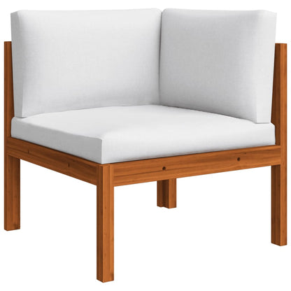 10 Piece Garden Lounge Set With Cushions Cream Solid Acacia Wood
