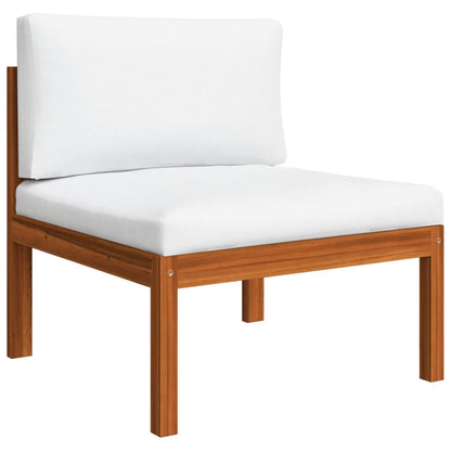 10 Piece Garden Lounge Set With Cushions Cream Solid Acacia Wood