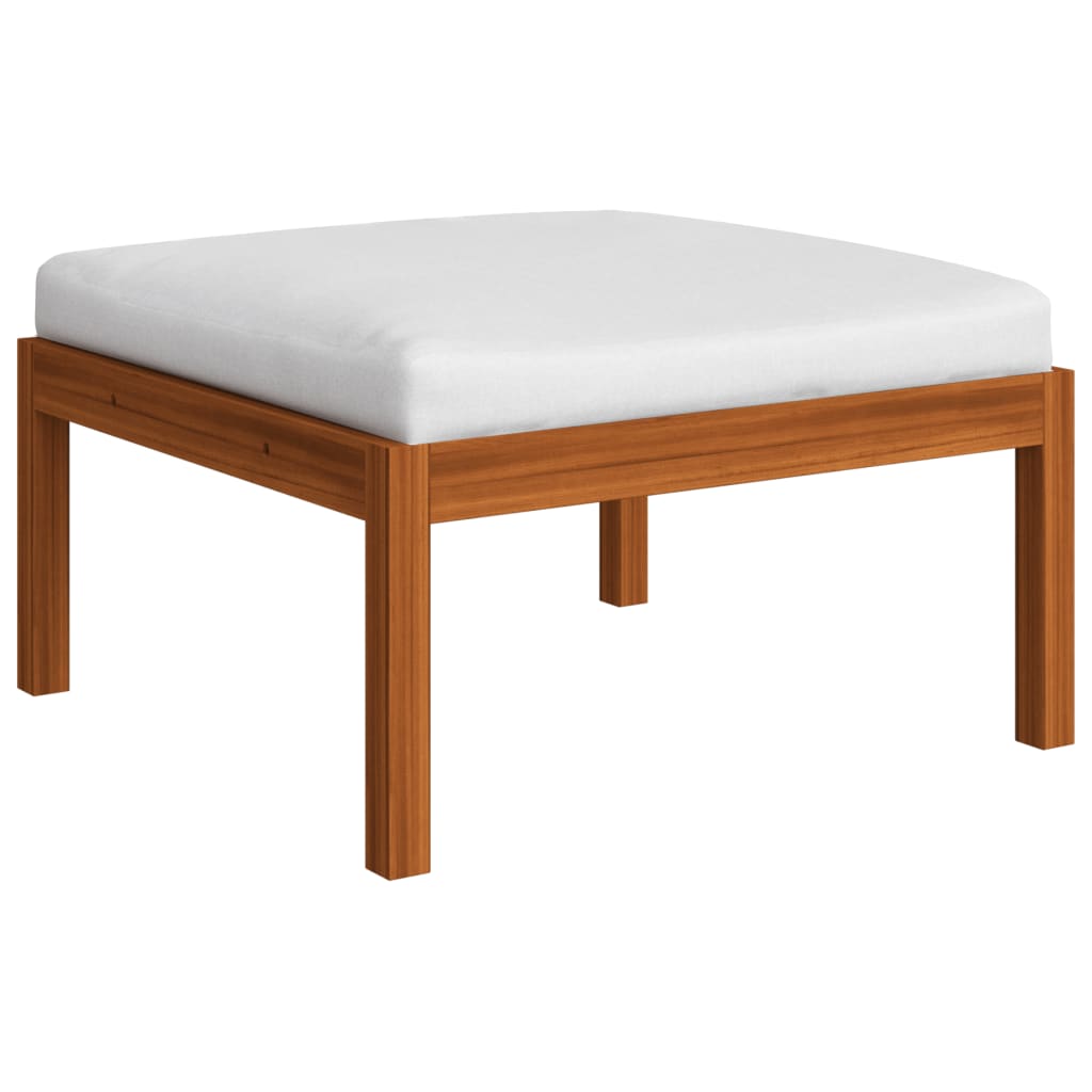 10 Piece Garden Lounge Set With Cushions Cream Solid Acacia Wood