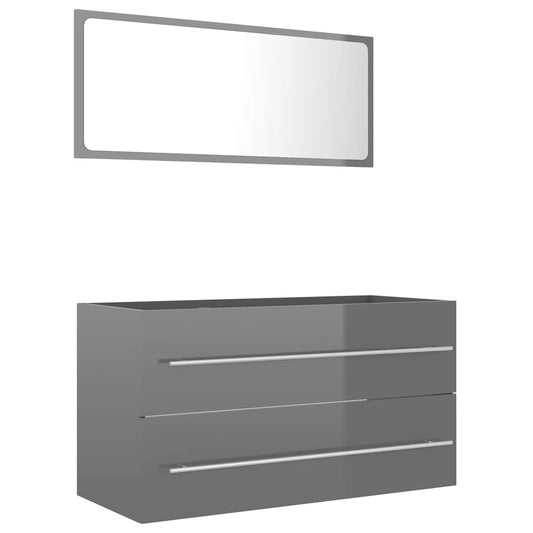 2 Piece Bathroom Furniture Set Engineered Wood