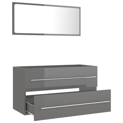 2 Piece Bathroom Furniture Set Engineered Wood