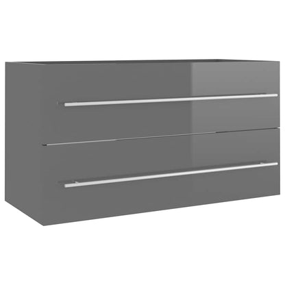 2 Piece Bathroom Furniture Set Engineered Wood