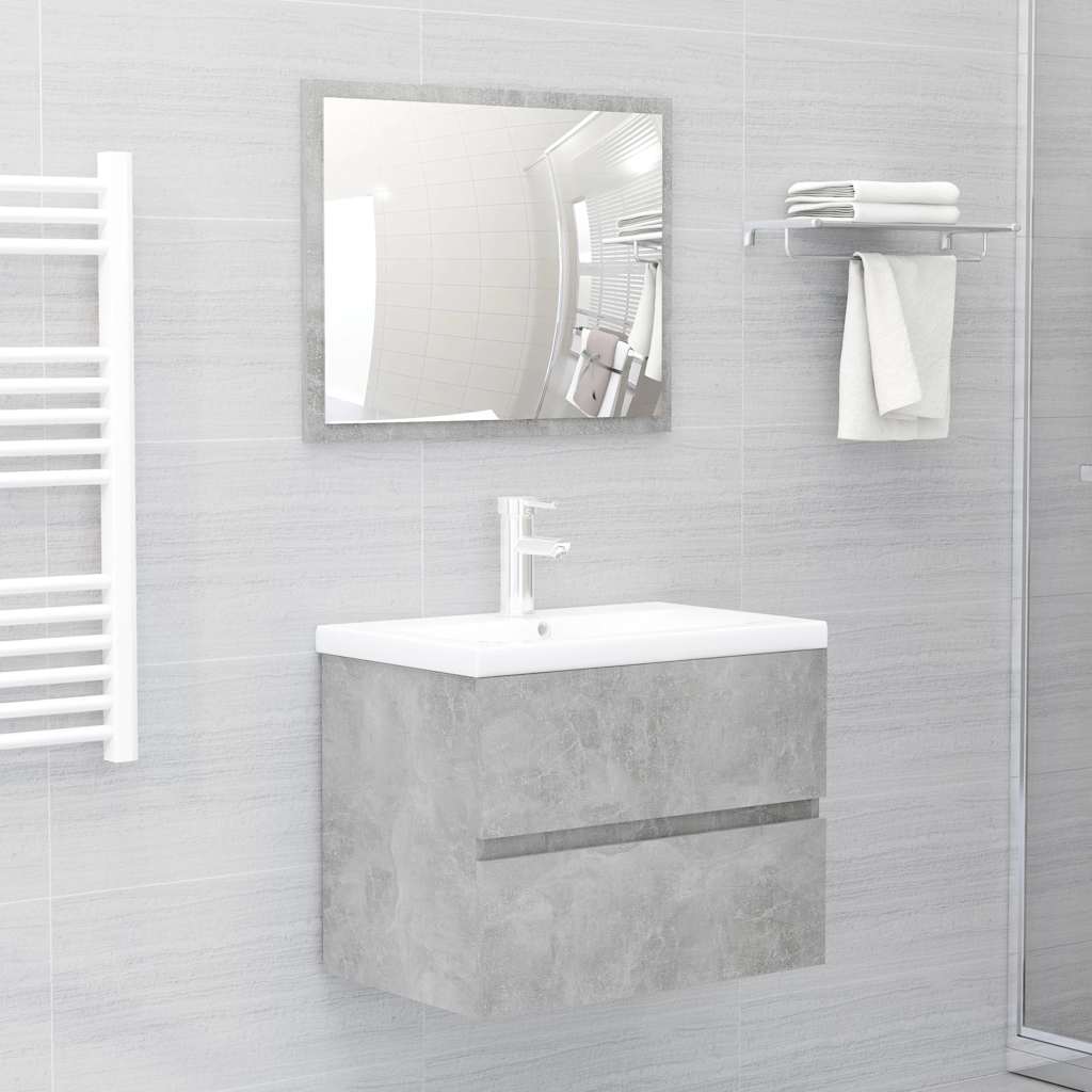 2 Piece Bathroom Furniture Set Engineered Wood