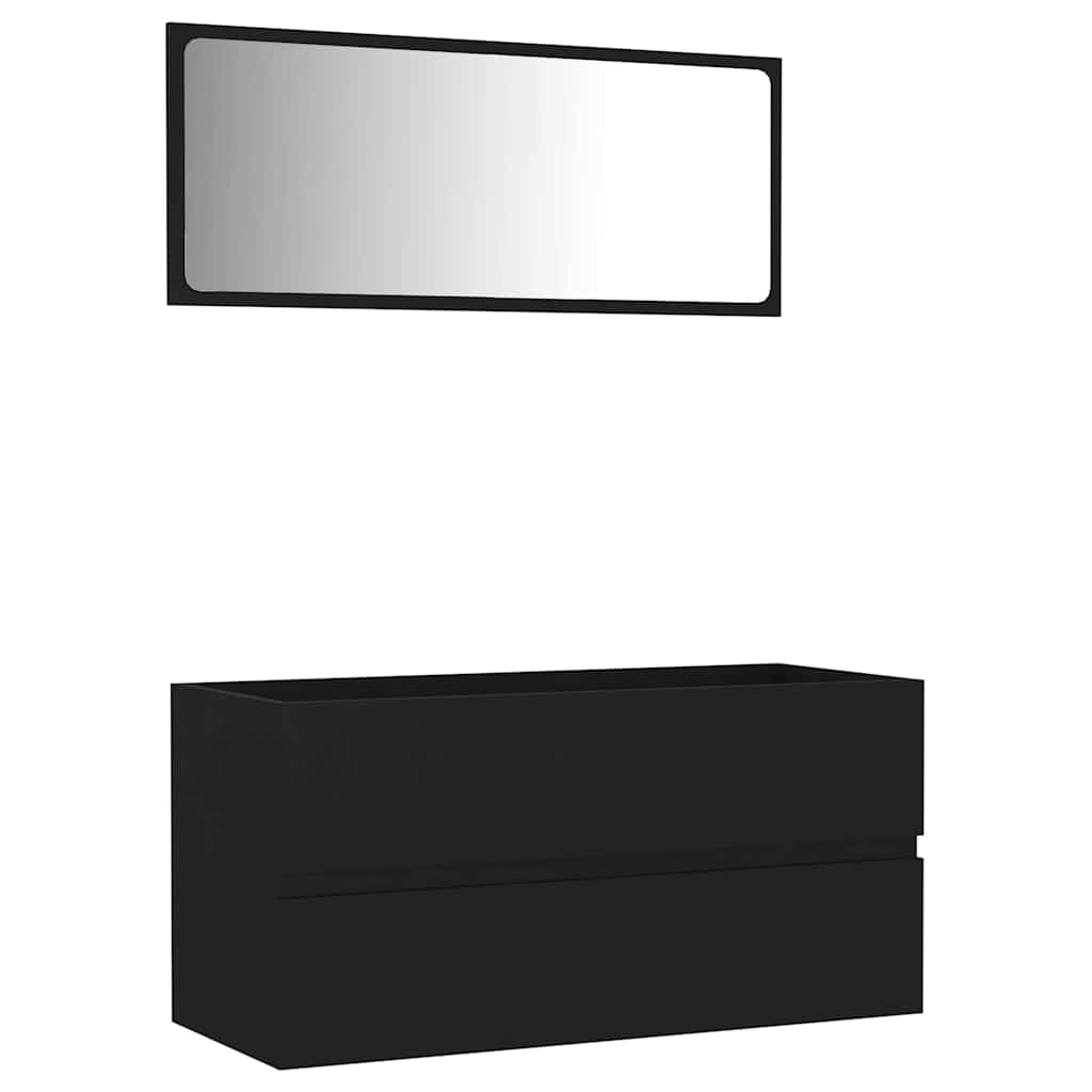 2 Piece Bathroom Furniture Set Engineered Wood