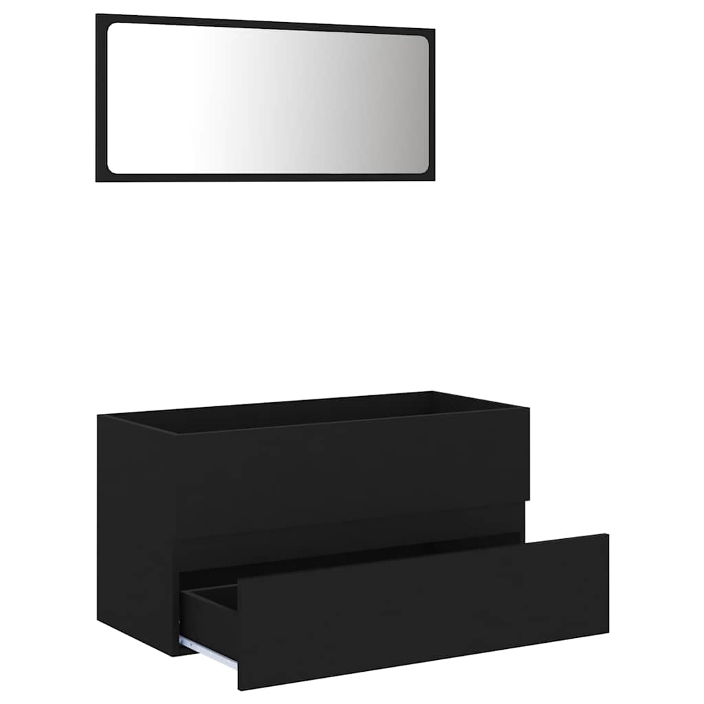 2 Piece Bathroom Furniture Set Engineered Wood