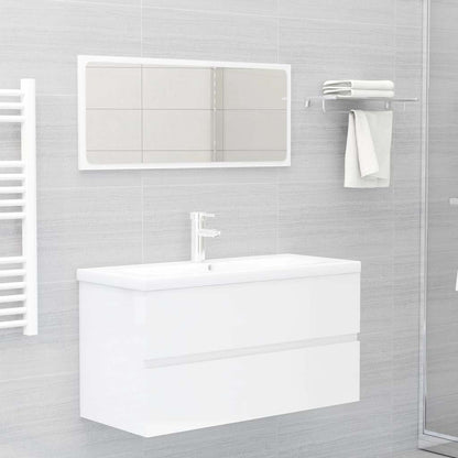 2 Piece Bathroom Furniture Set Engineered Wood