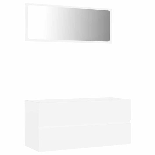 2 Piece Bathroom Furniture Set Engineered Wood