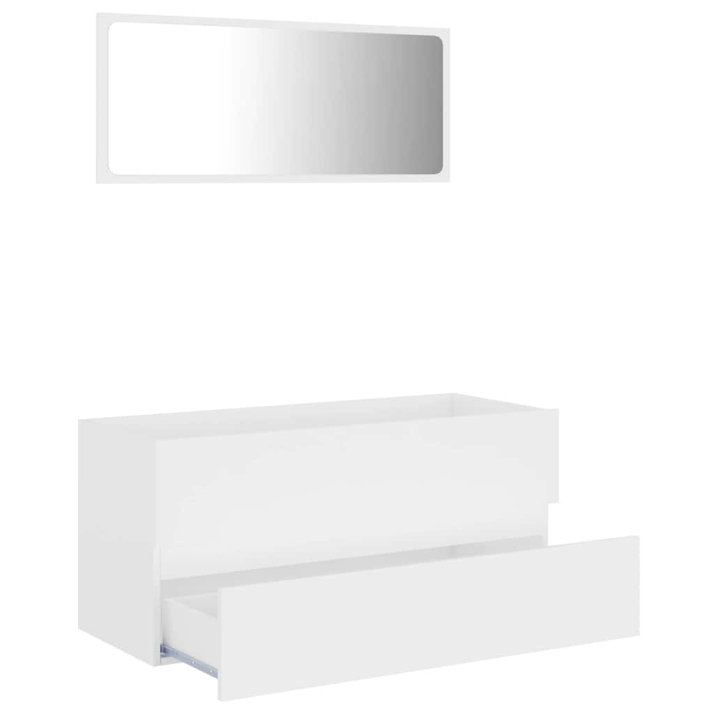 2 Piece Bathroom Furniture Set Engineered Wood