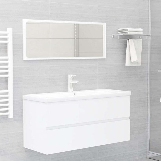 2 Piece Bathroom Furniture Set Engineered Wood