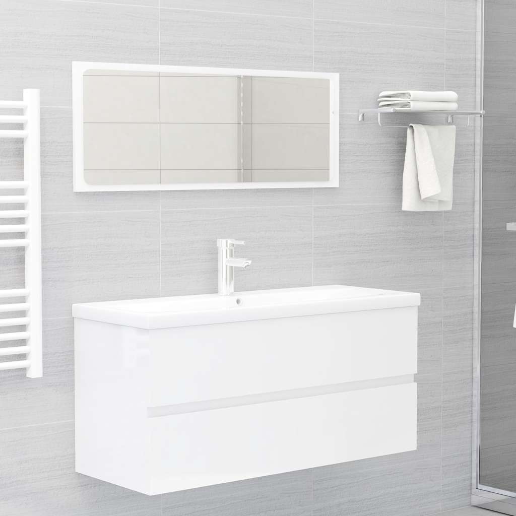 2 Piece Bathroom Furniture Set Engineered Wood
