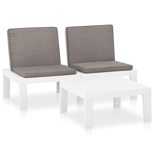 2 Piece Garden Lounge Set With Cushions Plastic