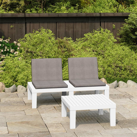 2 Piece Garden Lounge Set With Cushions Plastic