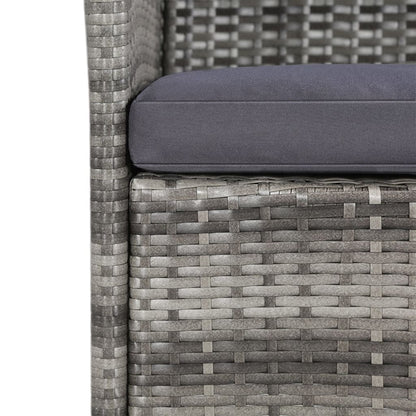 11 Piece Outdoor Dining Set With Cushions Poly Rattan Grey