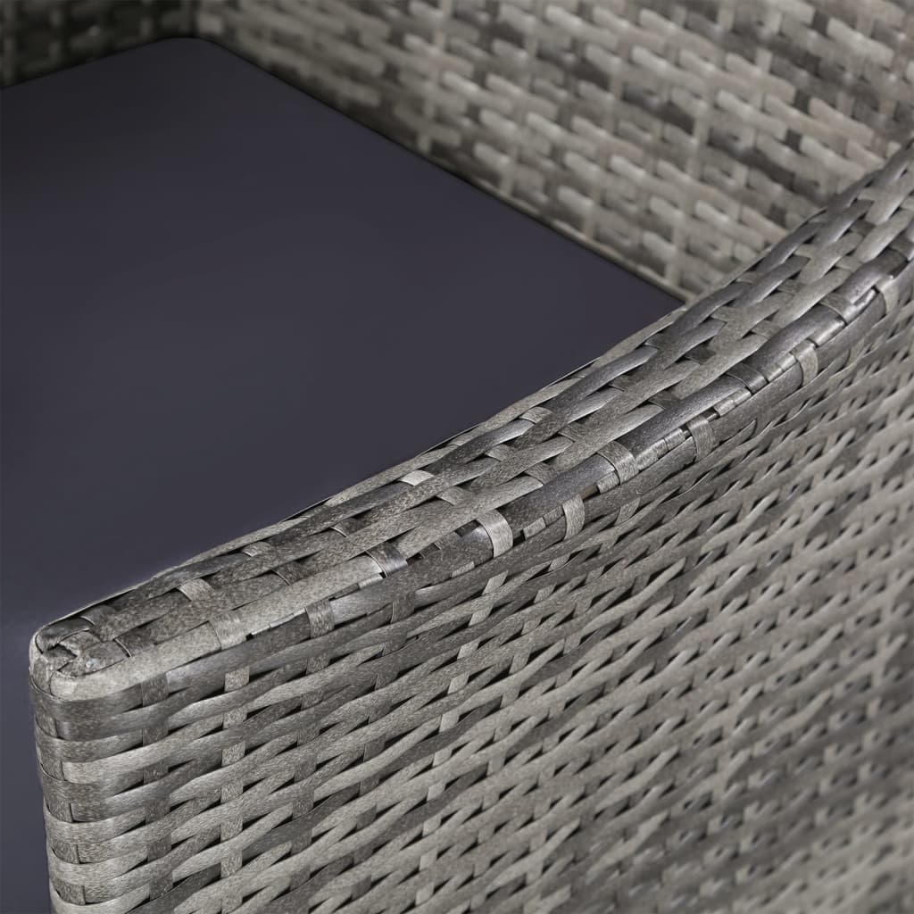 11 Piece Outdoor Dining Set With Cushions Poly Rattan Grey