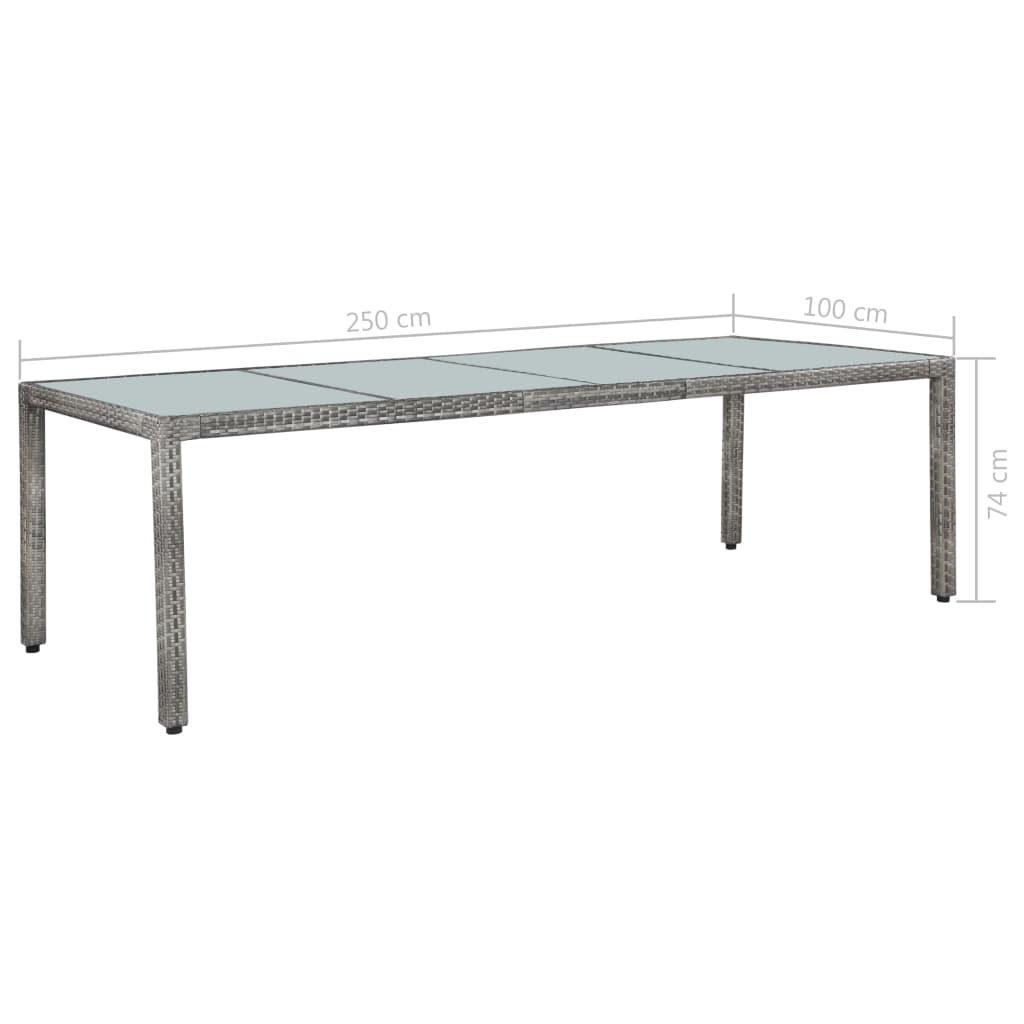 11 Piece Outdoor Dining Set With Cushions Poly Rattan Grey