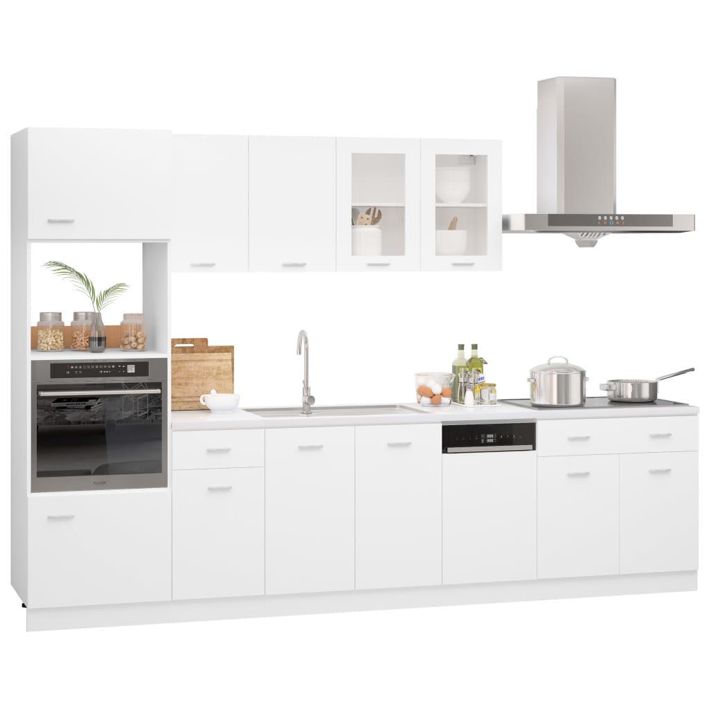 7 Piece Kitchen Cabinet Set Engineered Wood