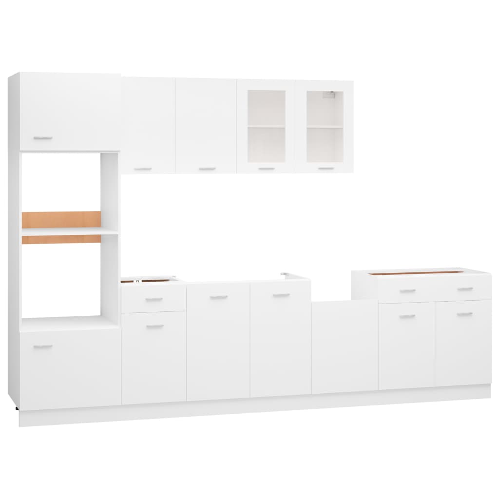 7 Piece Kitchen Cabinet Set Engineered Wood