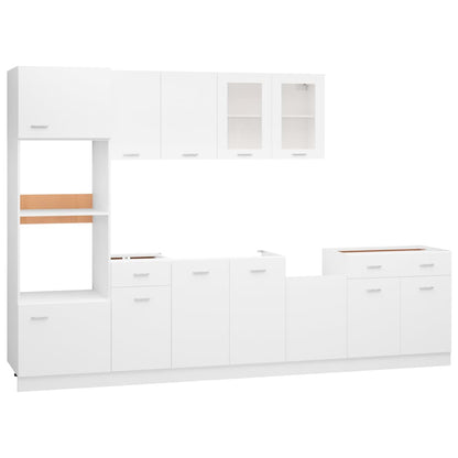 7 Piece Kitchen Cabinet Set Engineered Wood