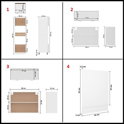 7 Piece Kitchen Cabinet Set Engineered Wood