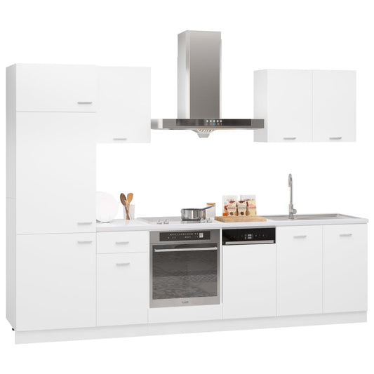 7 Piece Kitchen Cabinet Set Engineered Wood