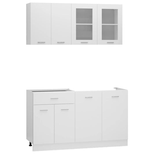 4 Piece Kitchen Cabinet Set Engineered Wood