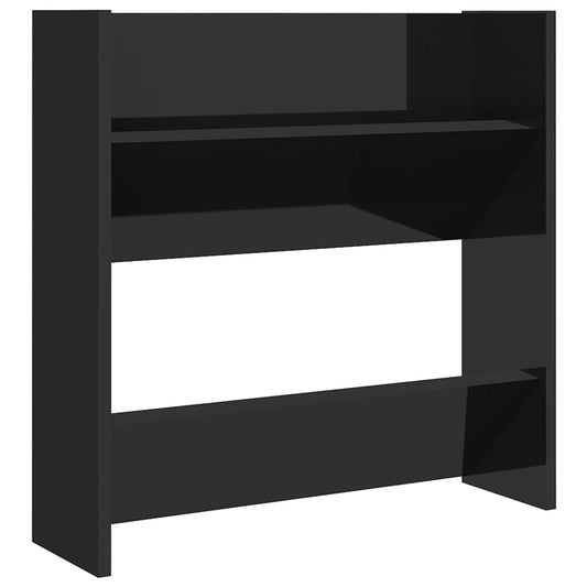 Wall Shoe Cabinet 60X18X Engineered Wood High Gloss Black