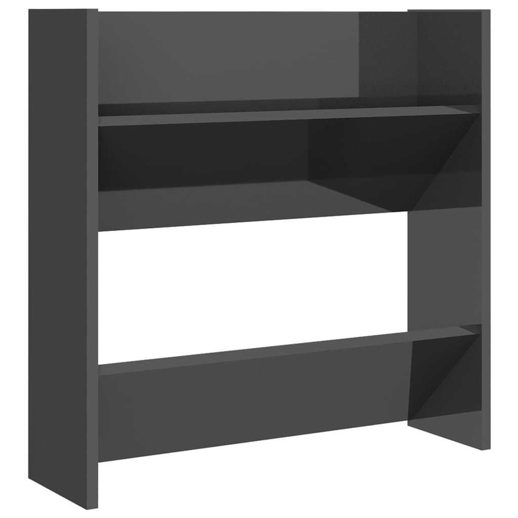 Wall Shoe Cabinets 4 Pcs 60X18X Engineered Wood High Gloss Grey