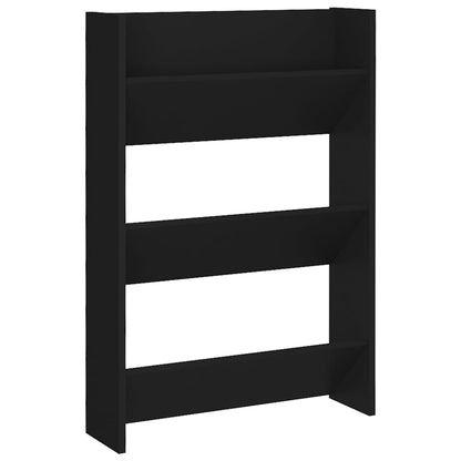Wall Shoe Cabinets 2 Pcs 60X18X Engineered Wood Black