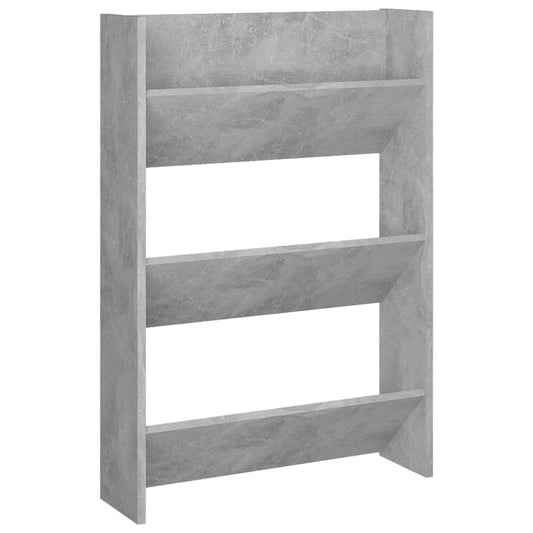 Wall Shoe Cabinet 60X18X Engineered Wood Concrete Grey