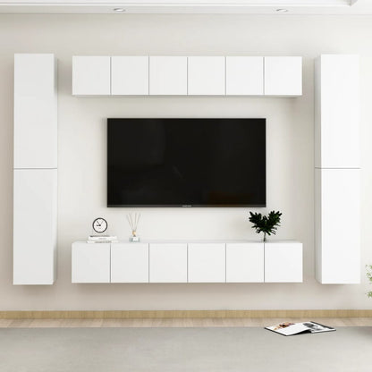 10 Piece Tv Cabinet Set Engineered Wood