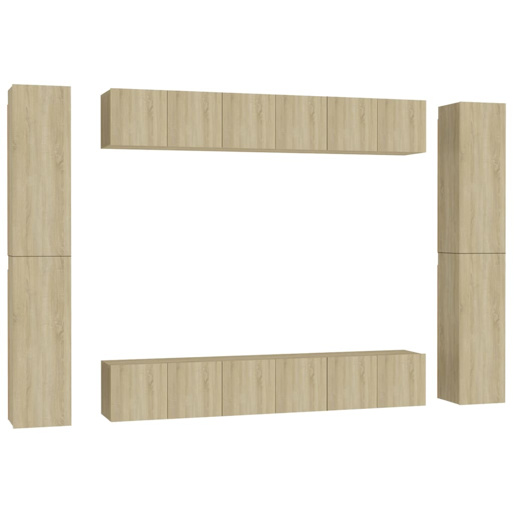 10 Piece Tv Cabinet Set Engineered Wood