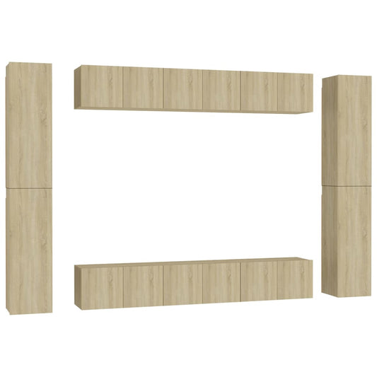 10 Piece Tv Cabinet Set Engineered Wood