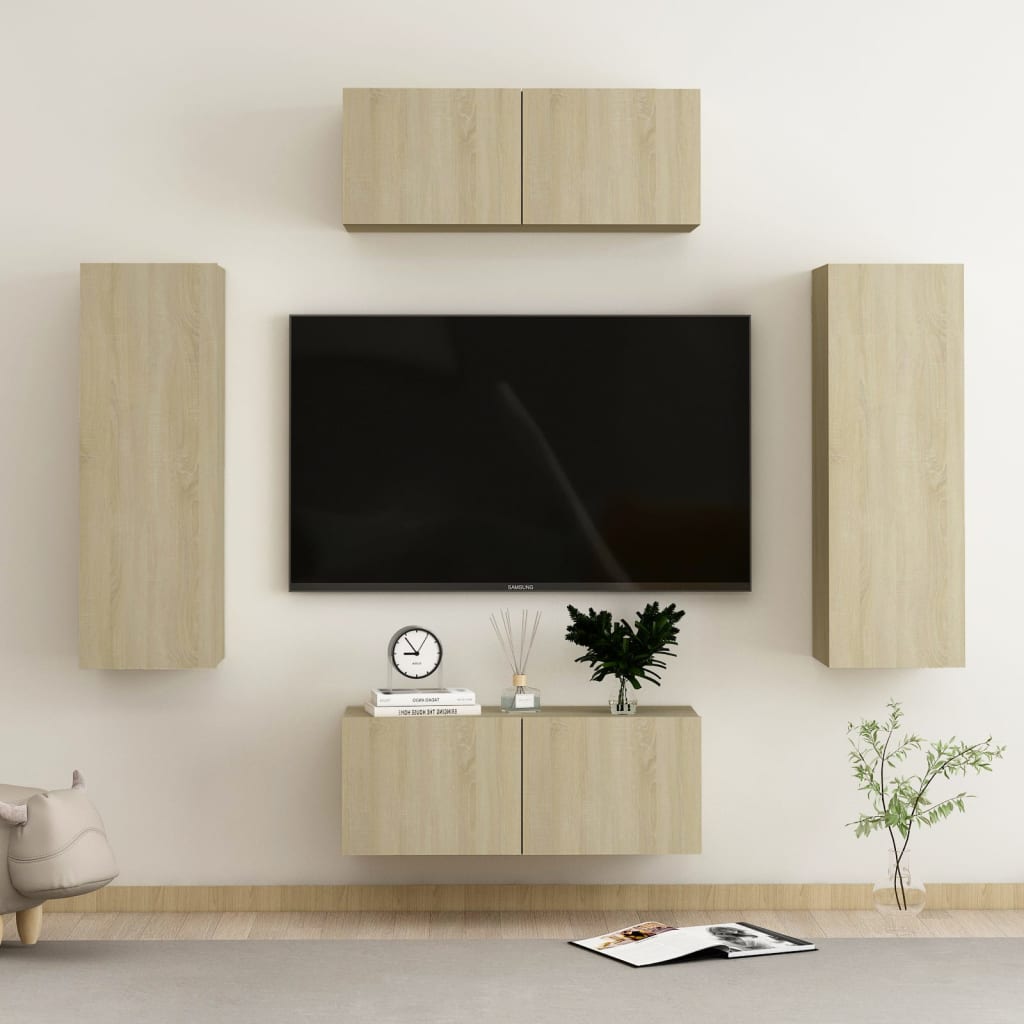 10 Piece Tv Cabinet Set Engineered Wood