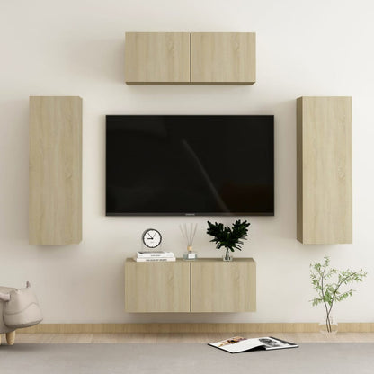 10 Piece Tv Cabinet Set Engineered Wood