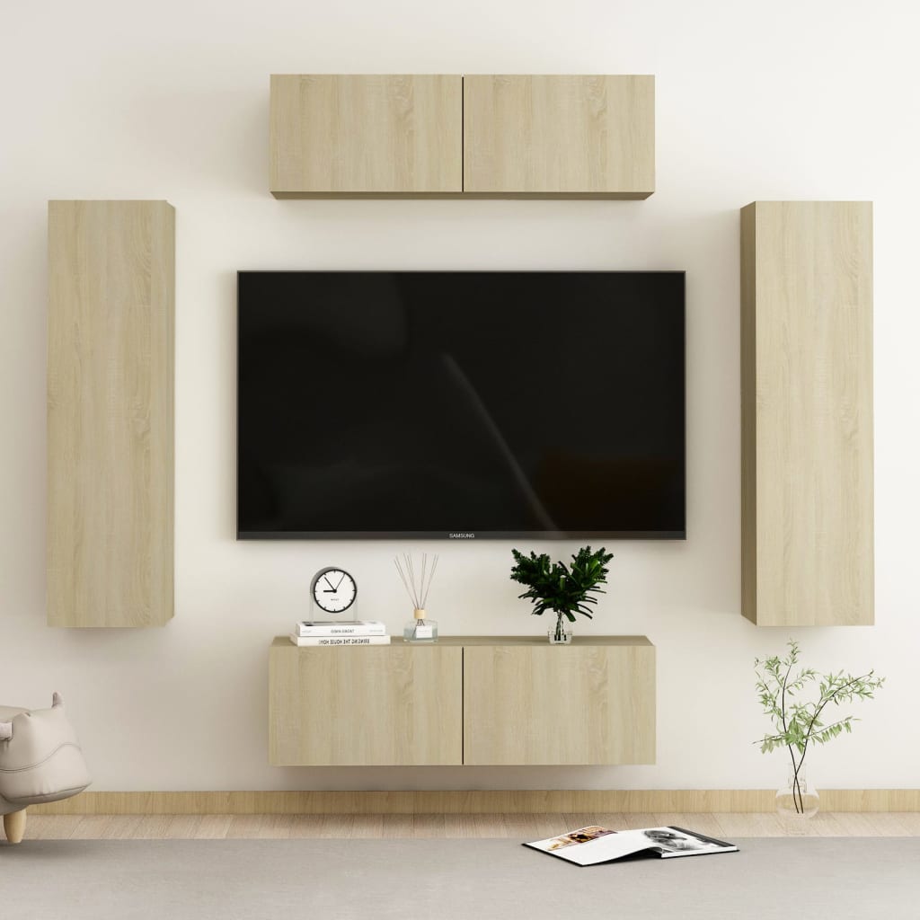 10 Piece Tv Cabinet Set Engineered Wood